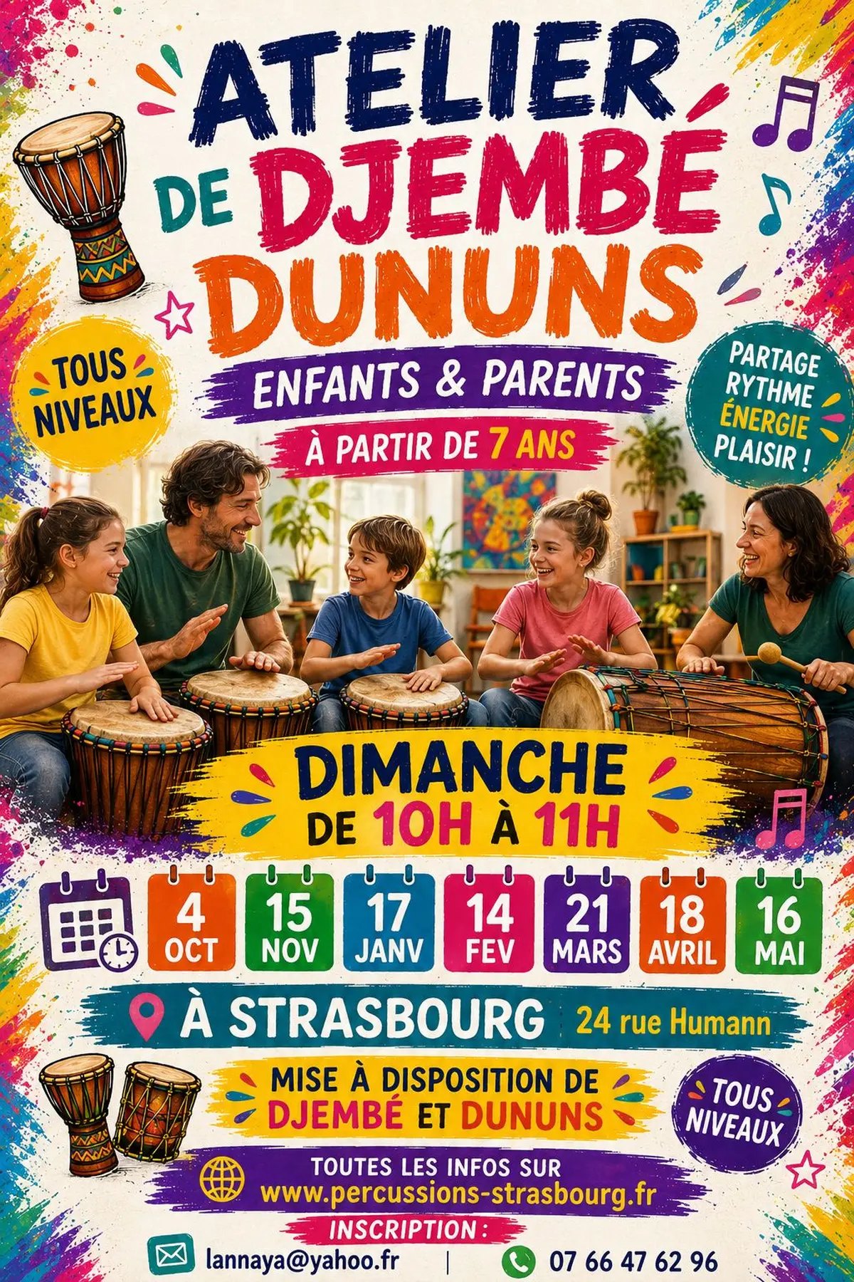 Atelier tempo family  : djembé & dununs Parent / Enfant