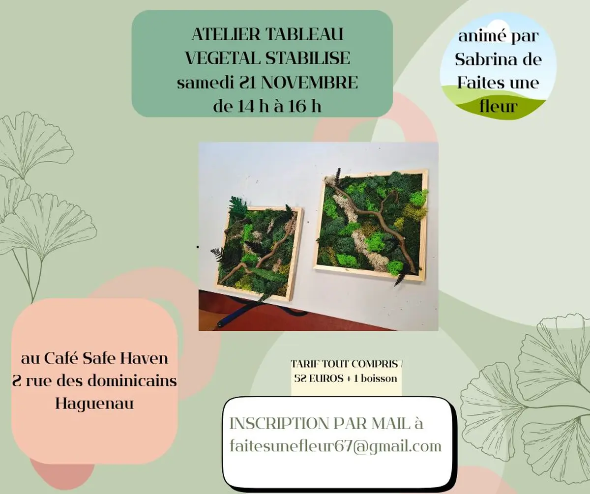 Atelier tableau végétal stabilisé