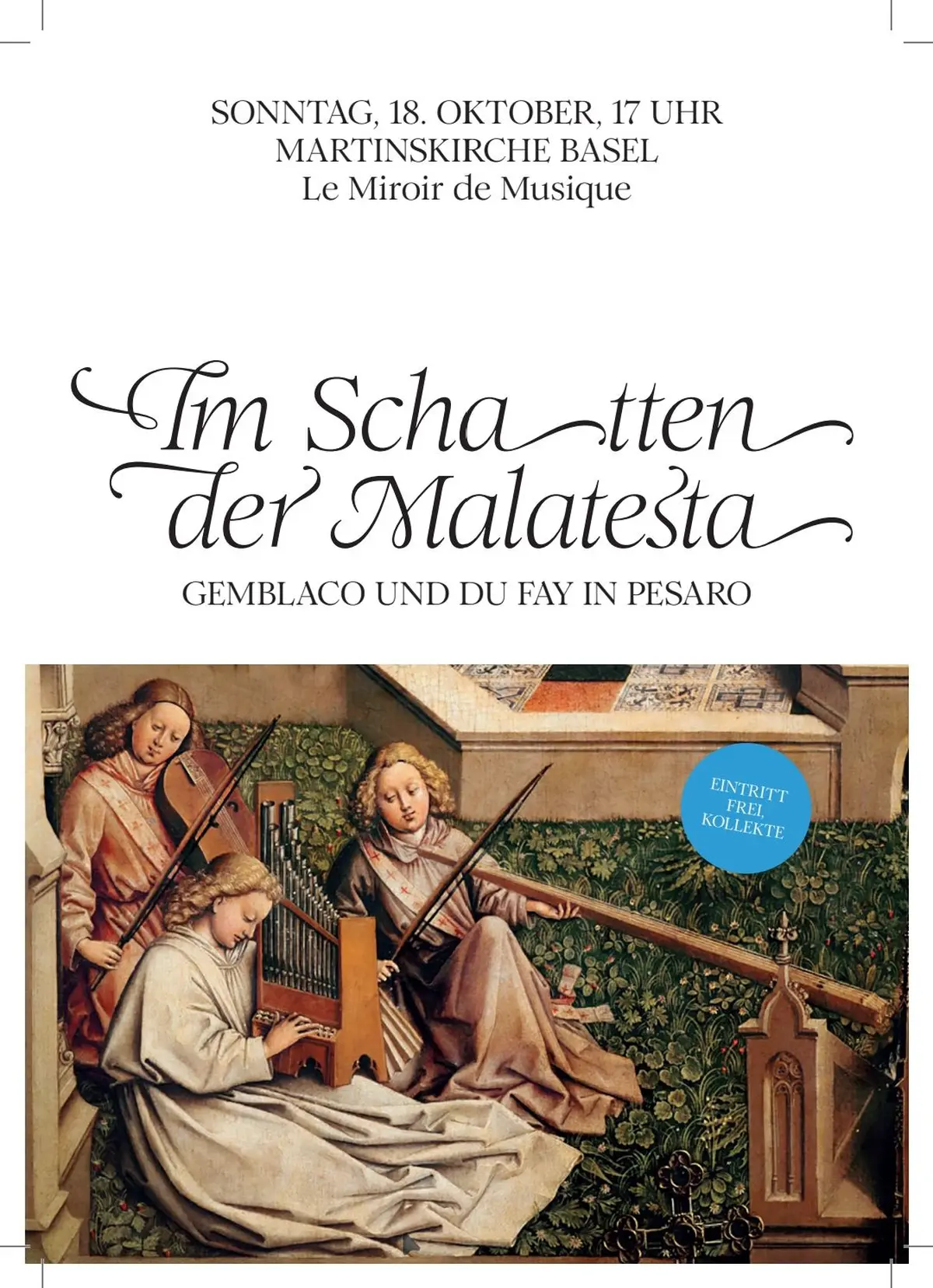 Sous la griffe des Malatesta, Gembloux et Du Fay à Pesaro