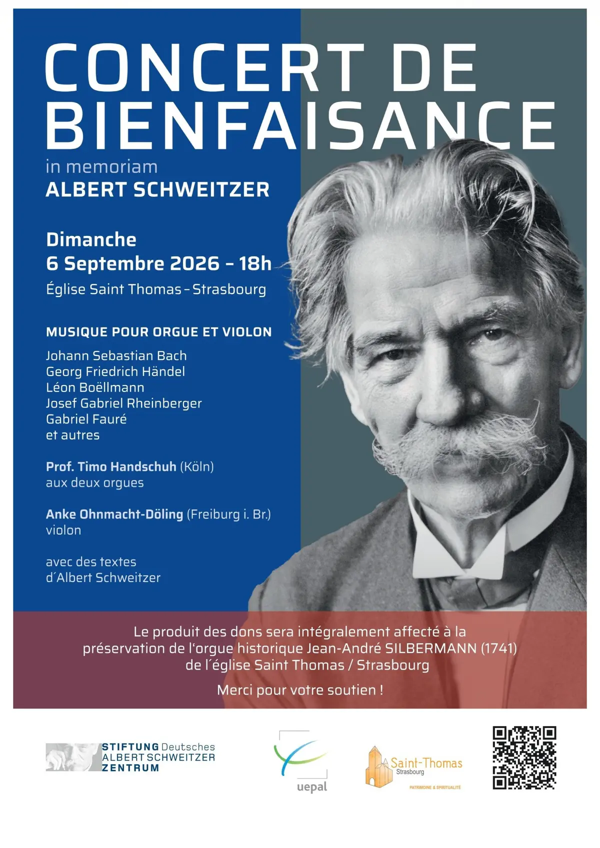 Concert de bienfaisance en mémoire d'Albert Schweitzer à Strasbourg