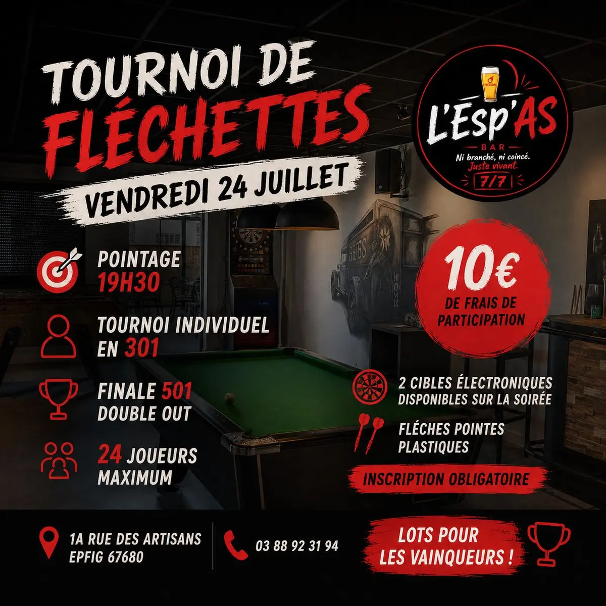 Tournoi de fléchettes