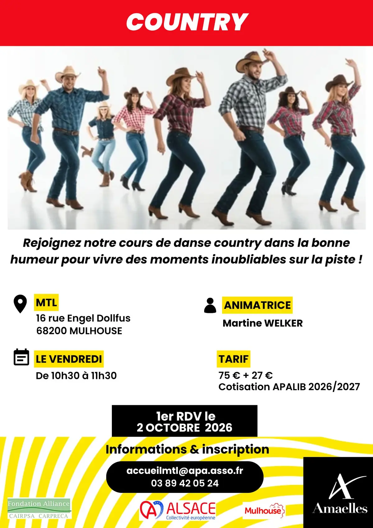 Découvrez notre cours de danse Country à Mulhouse