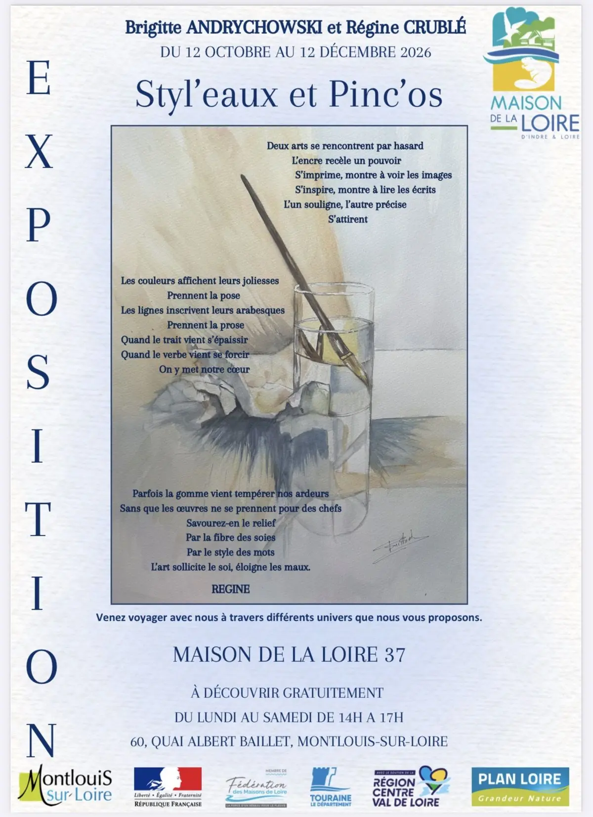 Exposition « Styl’eaux et Pinc’os Brigitte Andrychowski et Régine Cruble