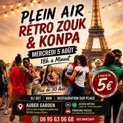 Zouk et konpa, fête, plein air 