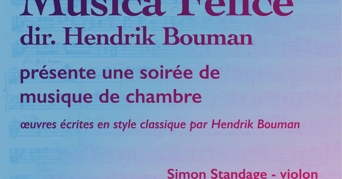 Concert de musique classique de chambre par Hendrik Bouman
