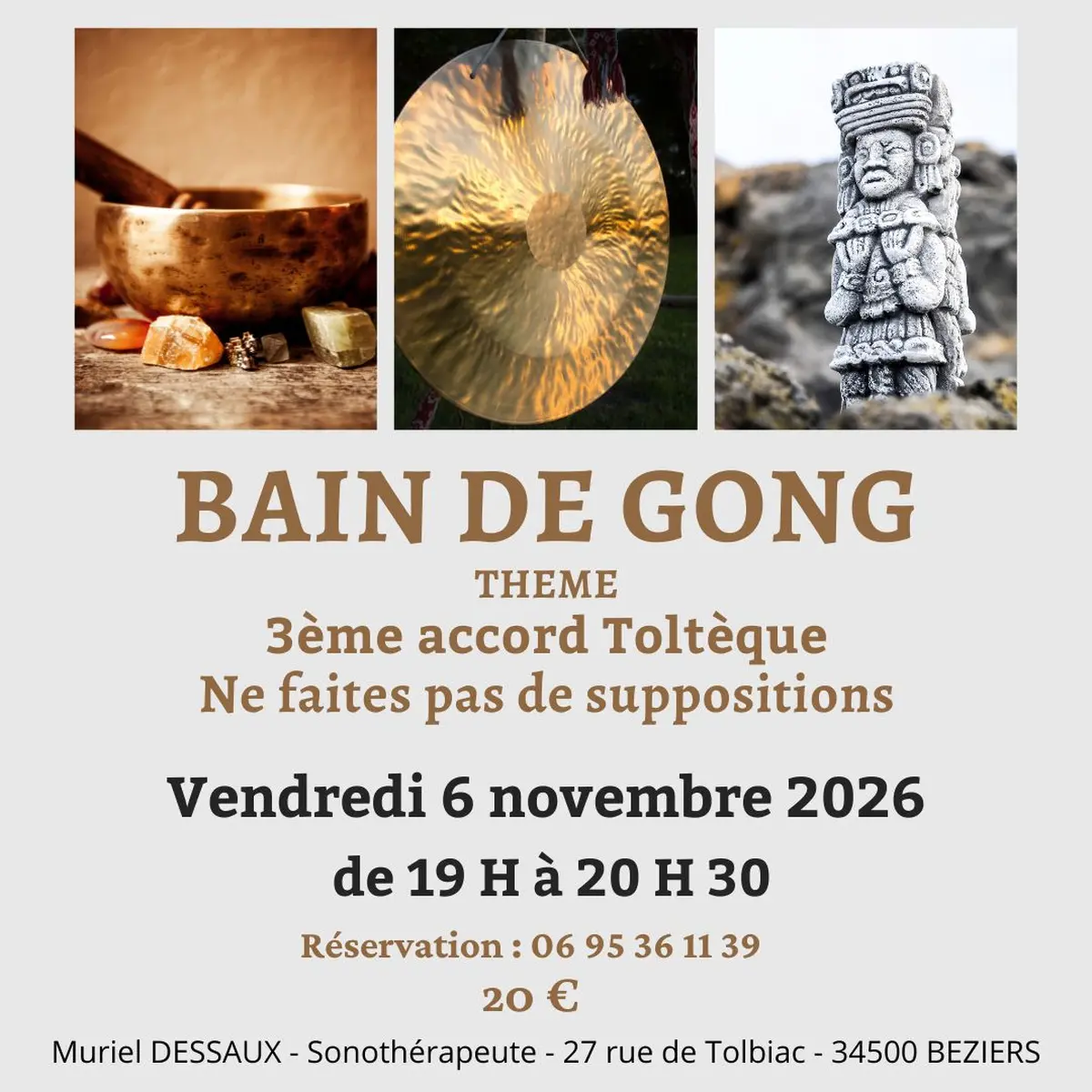 Bain de gong à Béziers