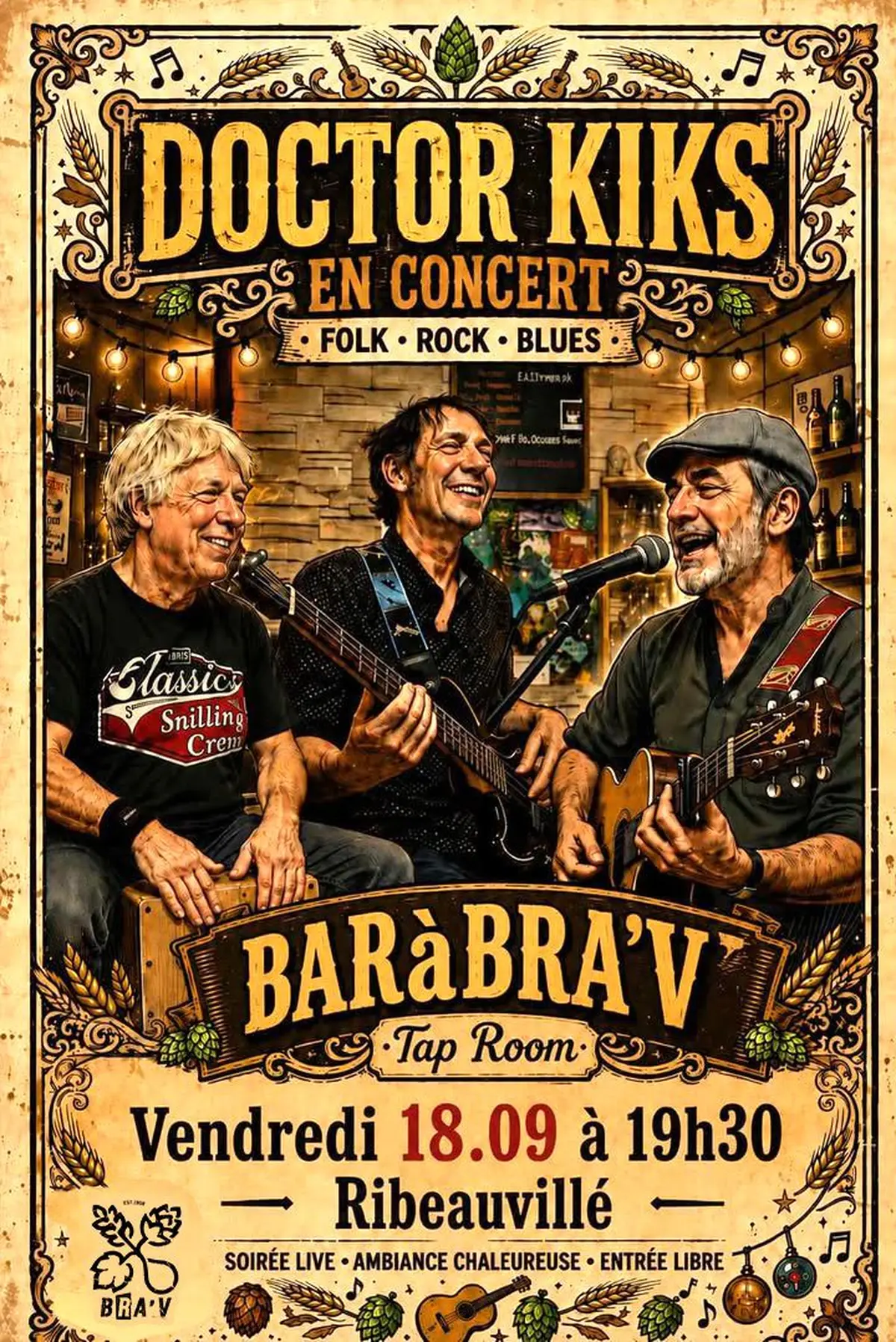 BaRàBraV Concert Rock Folk Blues avec Doctor KIKS 
