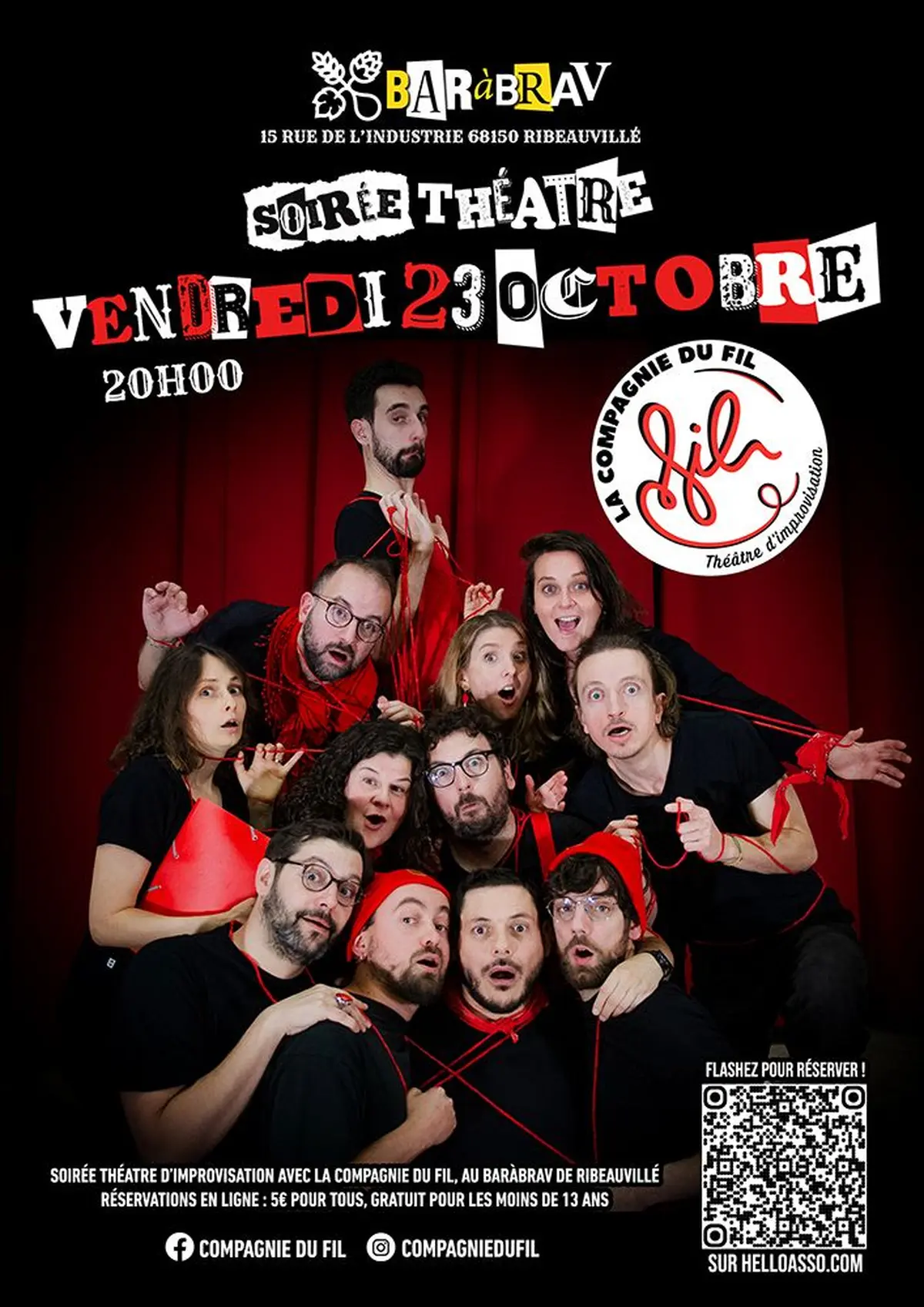 Soirée Théatre d'improvisation avec la Compagnie du Fil