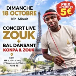 Concert live zouk + bal dansant zouk et konpa 