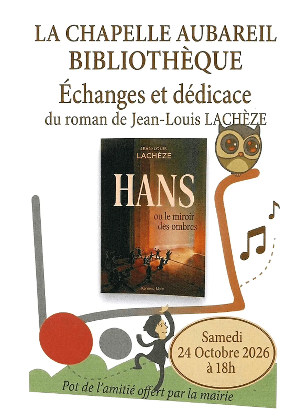 Échanges et dédicace du roman de Jean-Louis Lachèze