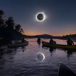 Eclipse solaire au fil de l'eau