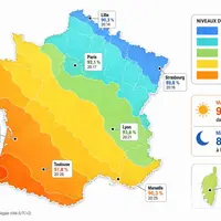 Éclipse solaire 2026 en France : carte des zone d'observation &copy; JDS.fr