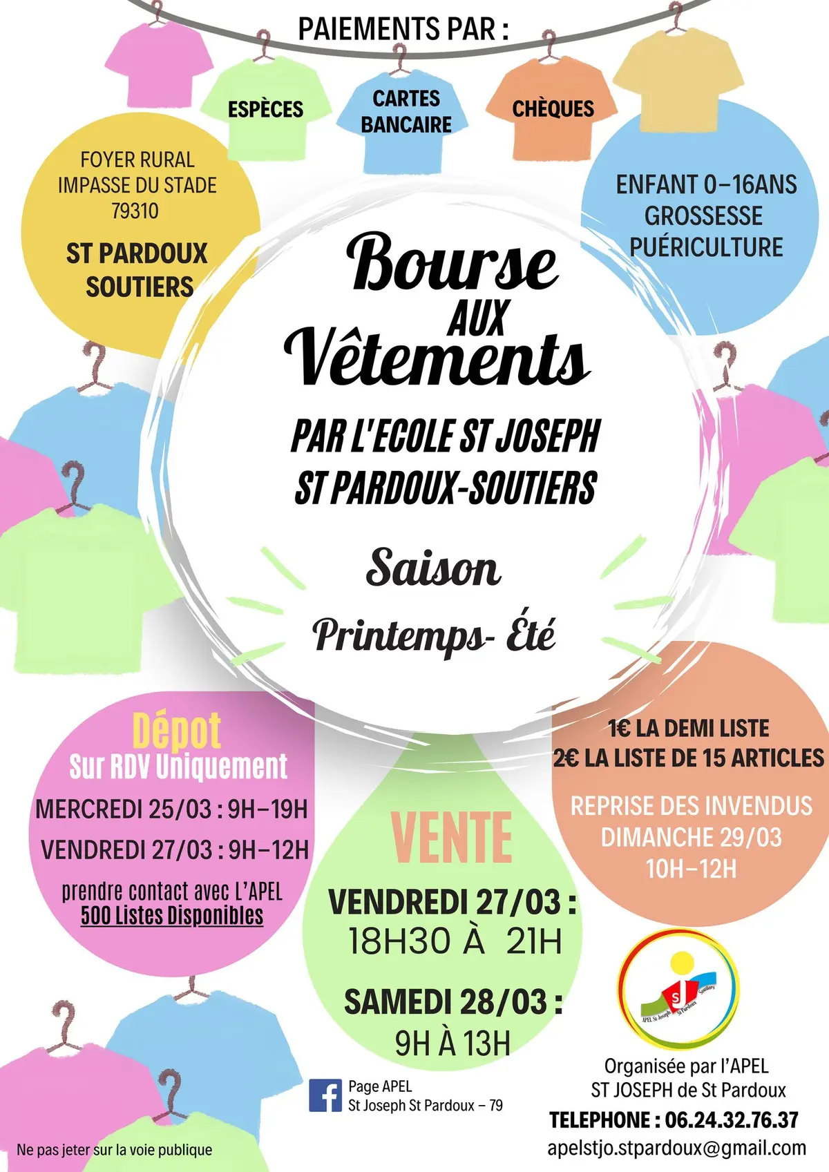 Ecole St Joseph : Bourse aux vétements