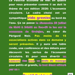 Ecolome Festival : fête de l'économie circulaire, vide grenier, échanges, conf', bal trad
