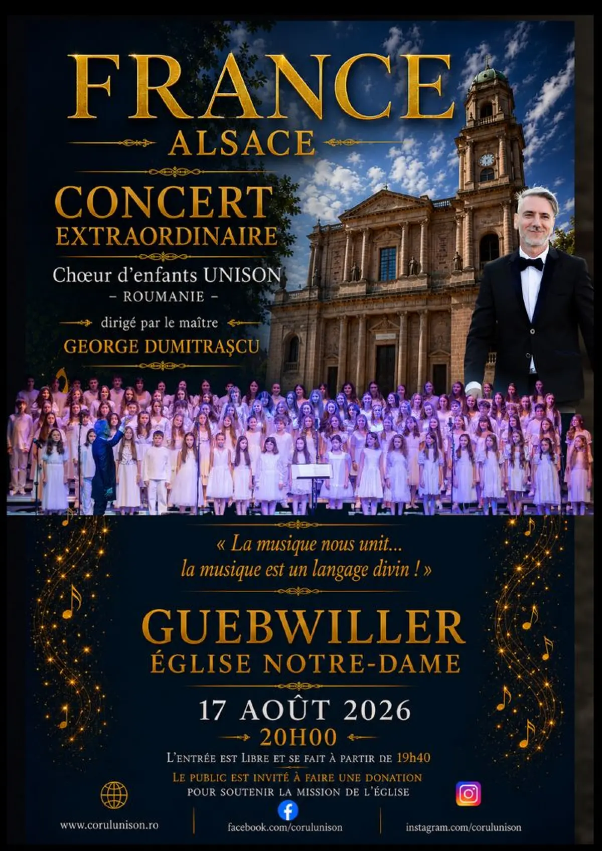 Concert exceptionnel  Chœur d’Enfants UNISON  Brasov – Roumanie