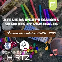 Ateliers d’expressions sonores et musicales pour enfants au Domaine du HIRTZ &copy; Marie-Anne Prévot-Haehnel