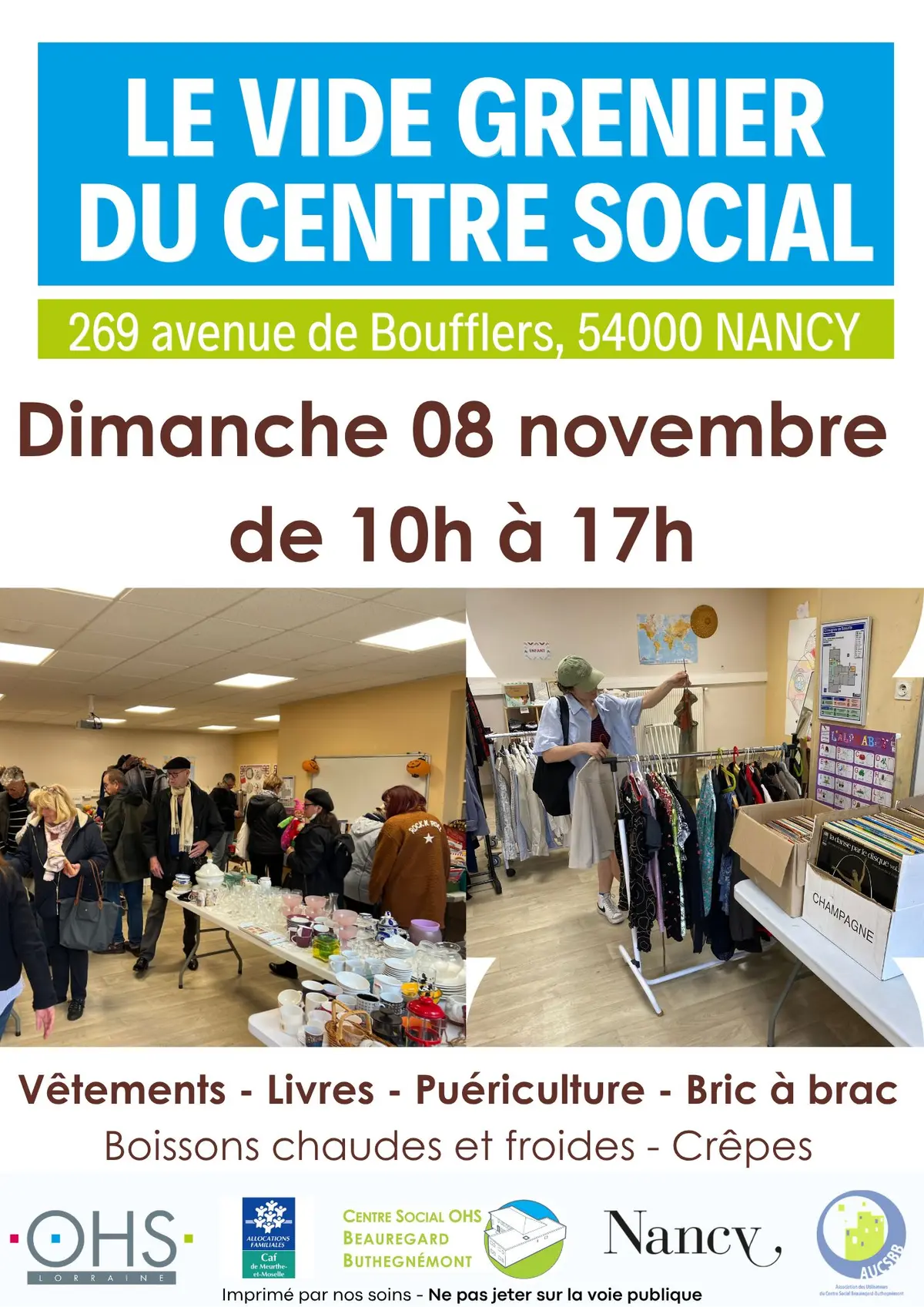 Vide grenier du Centre Social Beaurgard
