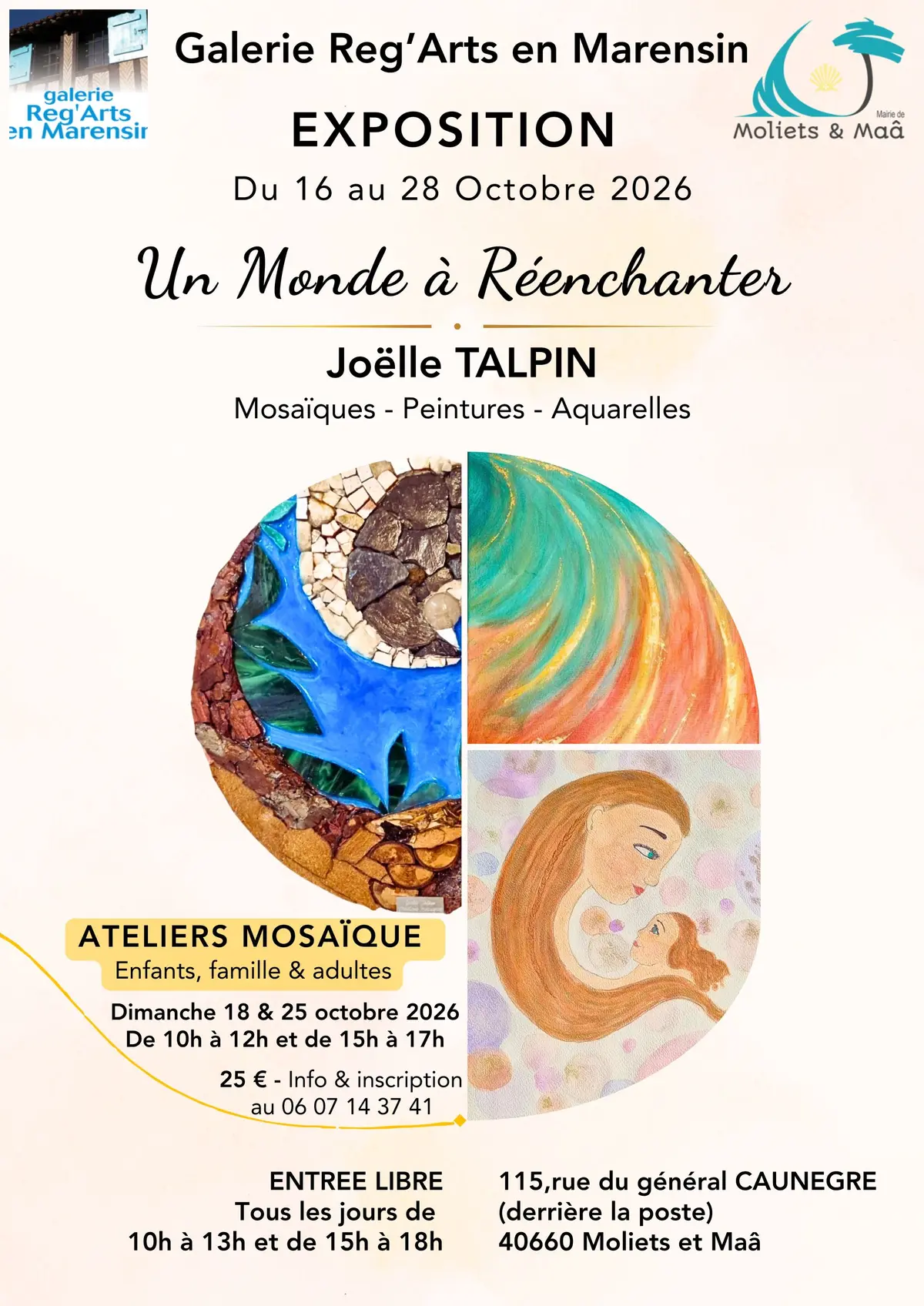 Exposition - vente et Ateliers de Mosaïque & Peinture