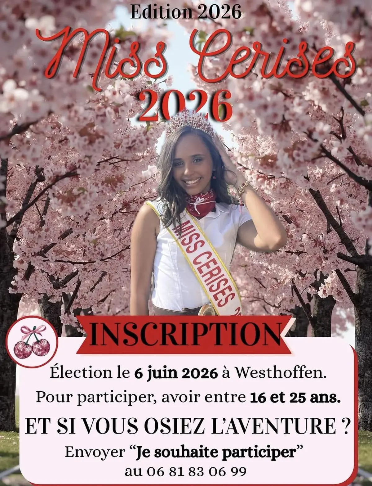 Élection Miss Cerises à Westhoffen : les inscriptions sont ouvertes