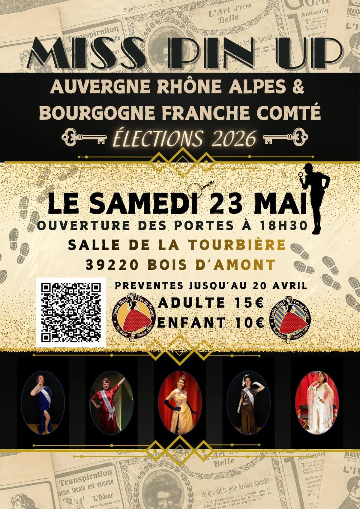 Election Miss pinup Bourgogne Franche Comté et Auvergne Rhones Alpes