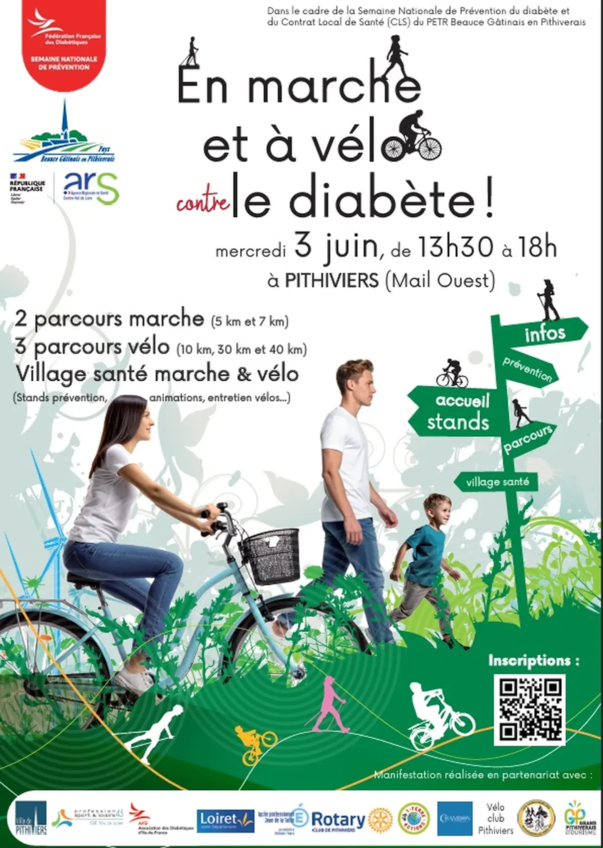 En marche et à vélo contre le diabète !