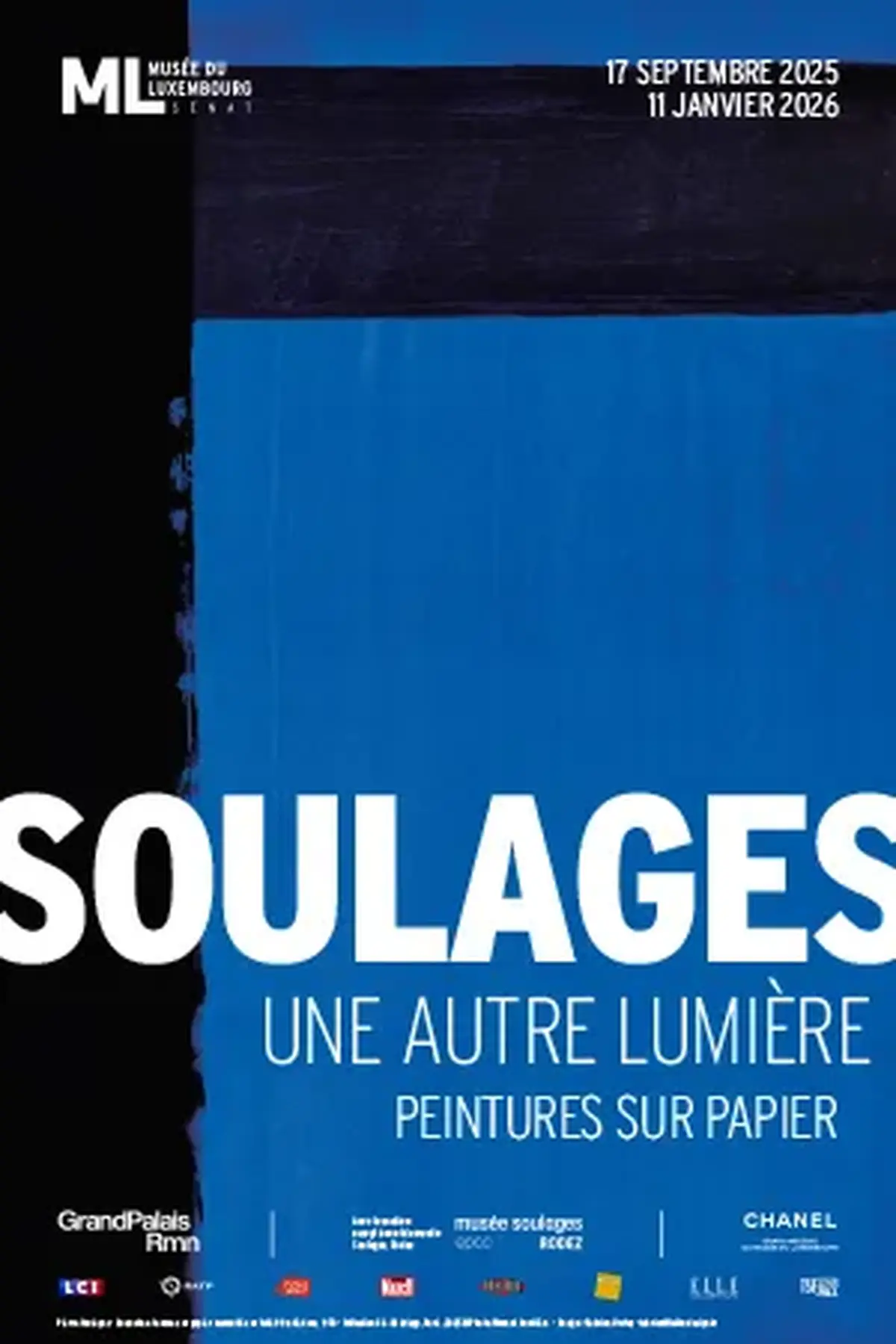 EN PARTENARIAT AVEC LE MUSÉE SOULAGES : EXPOSITION AU MUSÉE DU LUXEMBOURG - Soulages, une autre lumière