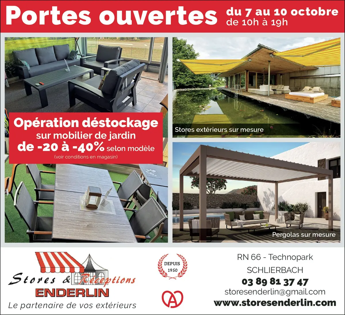 Enderlin ouvre les portes de son showroom à Schlierbach du 7 au 10 octobre + opération déstockage