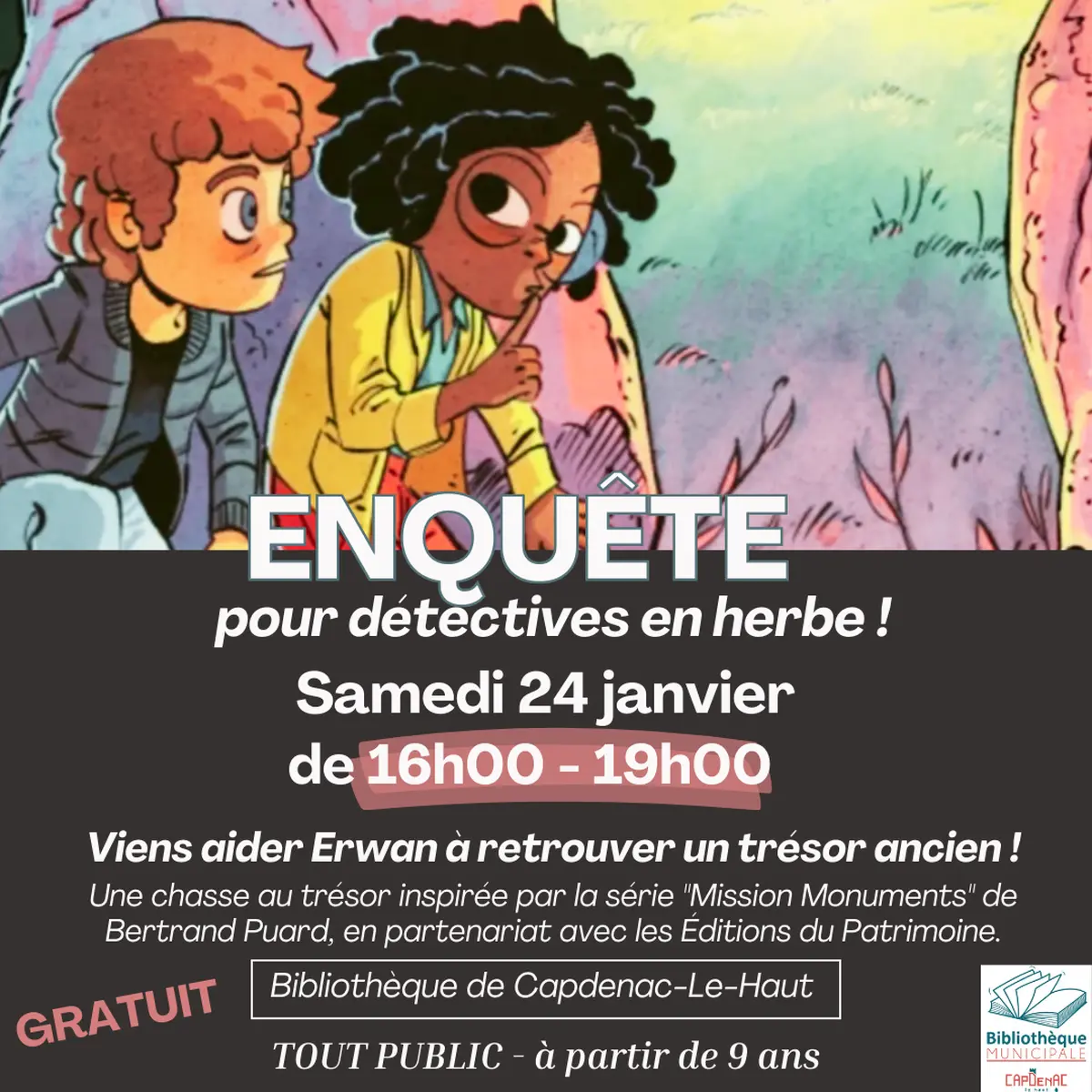 Enquête pour détectives en herbe ! bibliothèque de Capdenac-le-Haut
