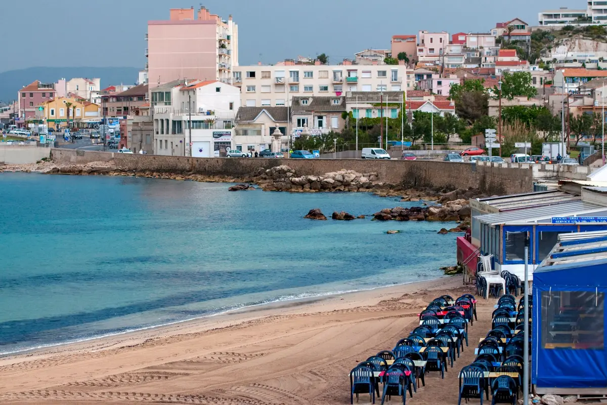 La plage de Pointe Rouge à Marseille 