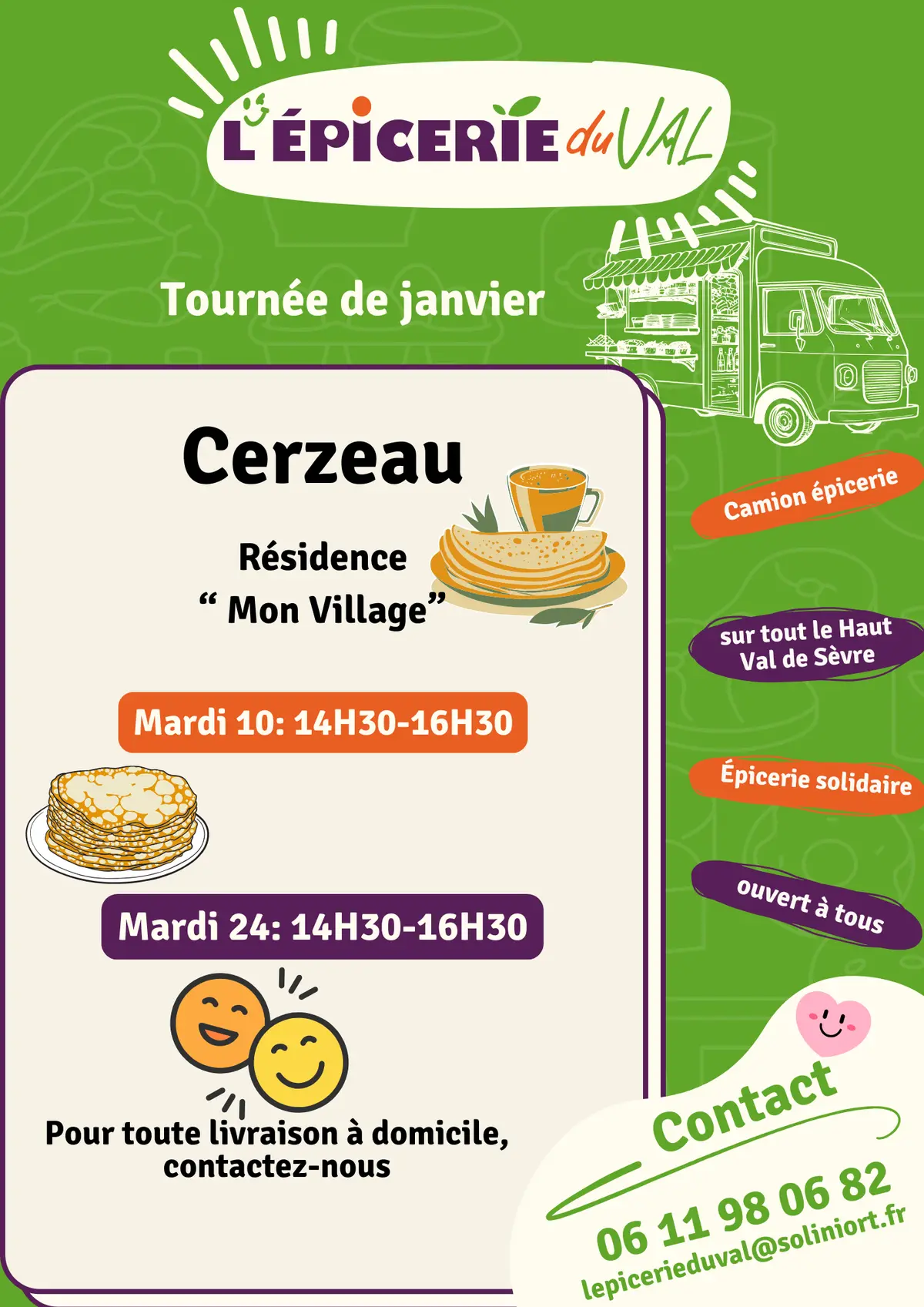Epicerie du Val : tournée de février Cerzeau