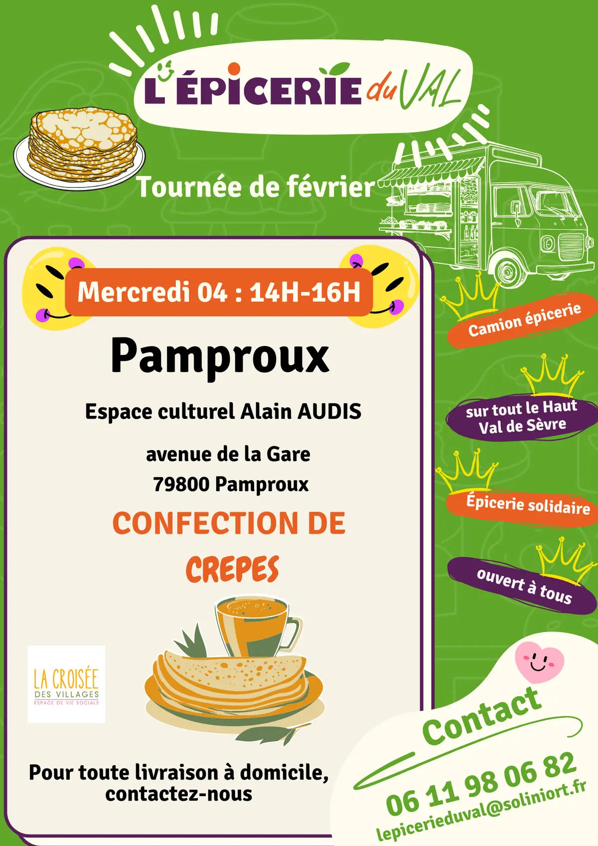 Epicerie du Val : tournée de février Pamproux