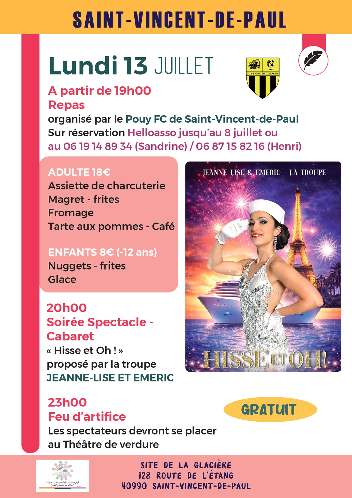 Escale à la Glacière : Repas & Spectacle
