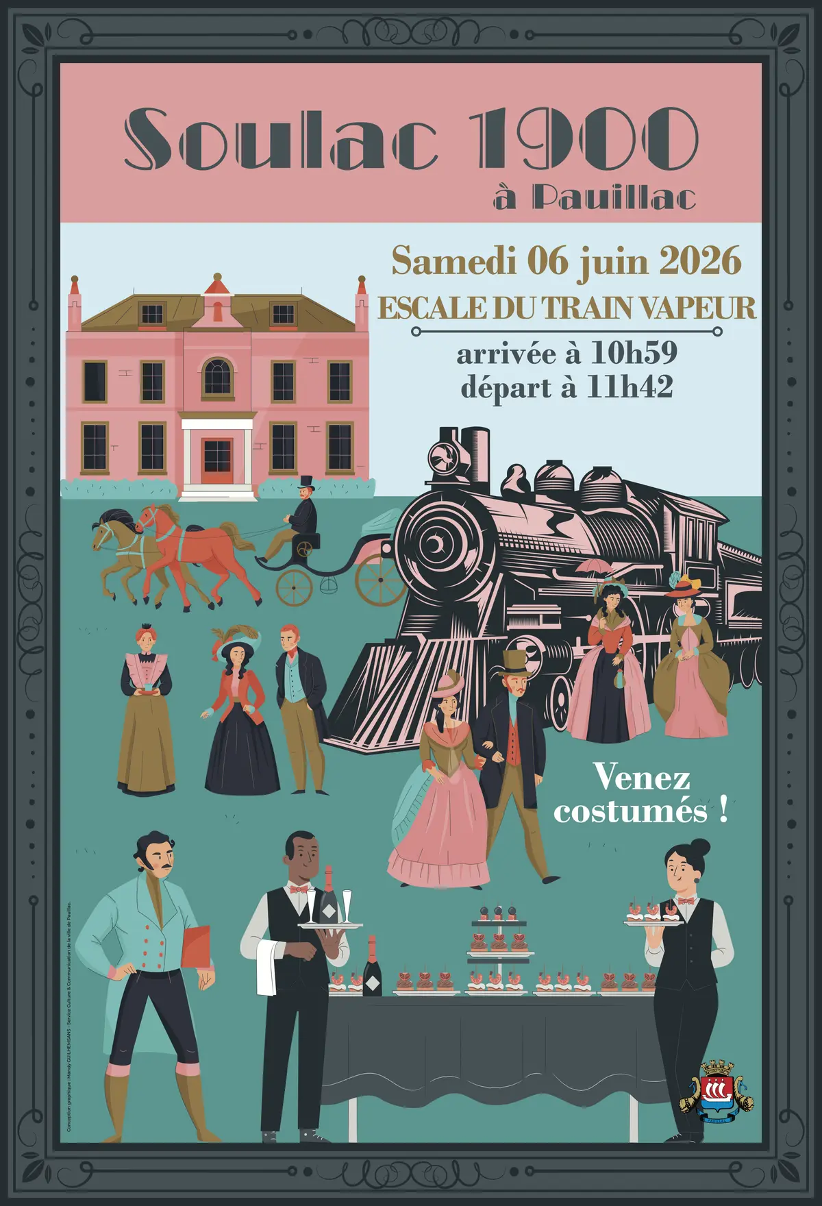 Escale du train à vapeur de Soulac 1900 à Pauillac
