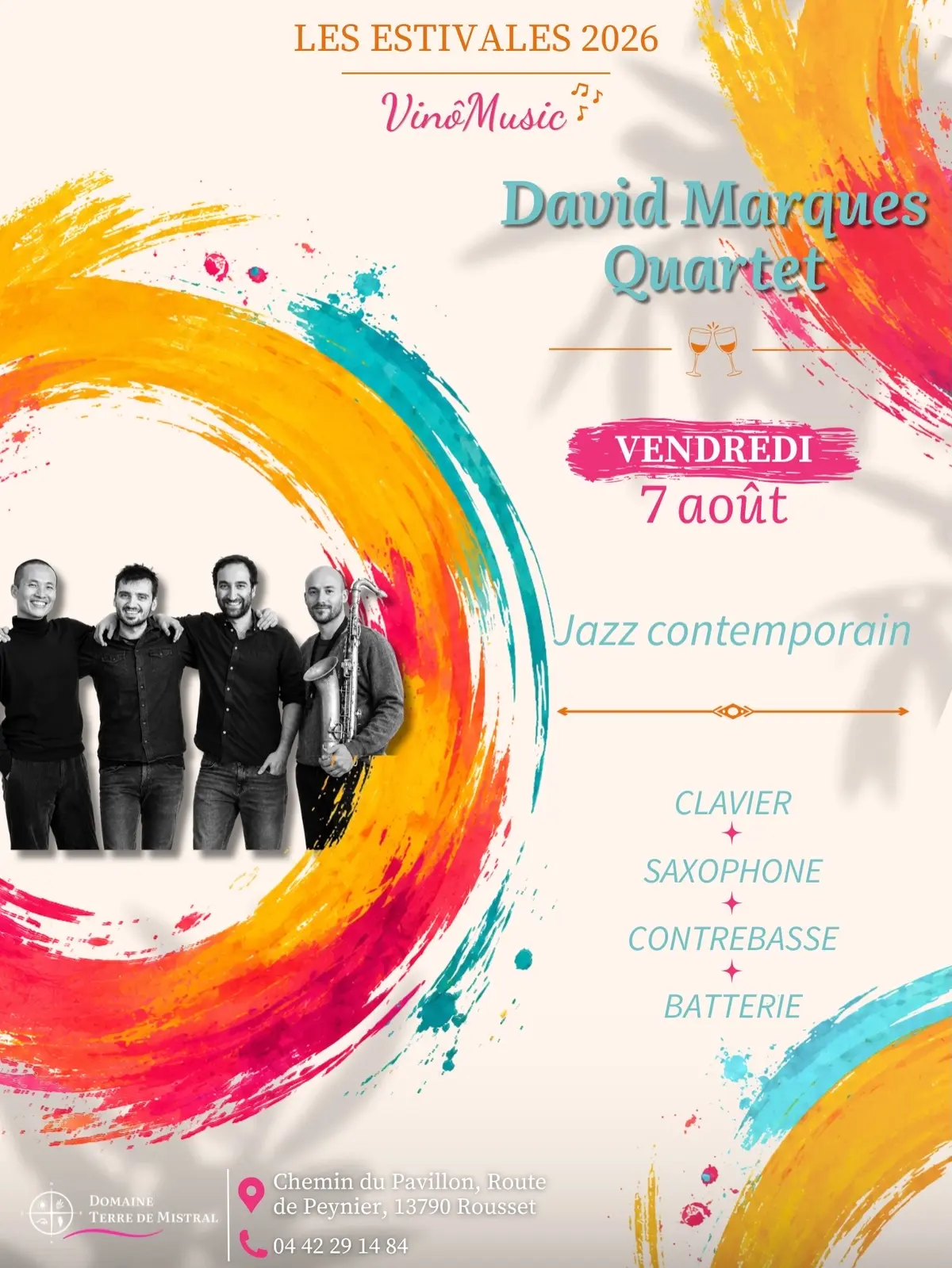 Estivales Vinômusic au Domaine Terre de Mistral - David Marques Quartet