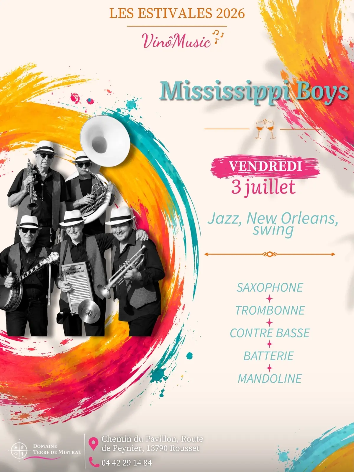 Estivales Vinômusic au Domaine Terre de Mistral - Mississippi Boys