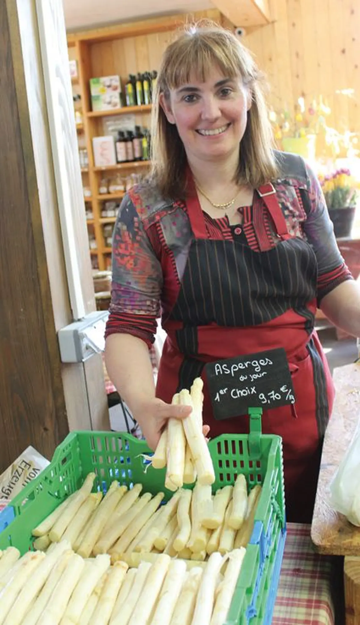 Christelle Schittly et les asperges de son exploitation