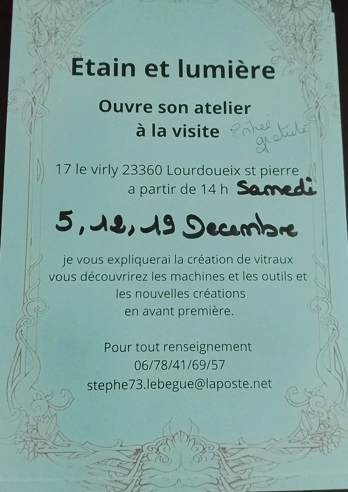 Etein et lumière ouvre son atelier