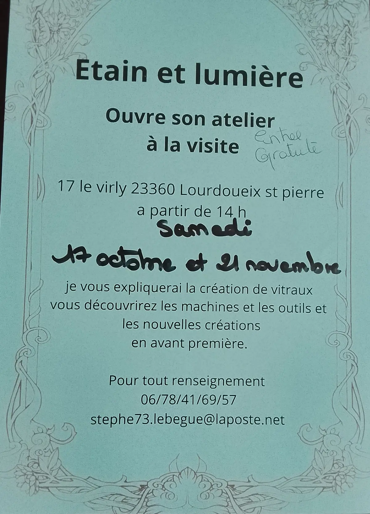 Etein et lumière ouvre son atelier