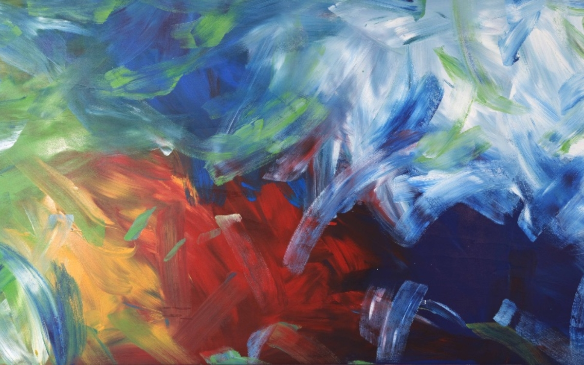 Étienne Moyat, Influorescence. Acrylique peint sur bois, 153 x 310 cm
