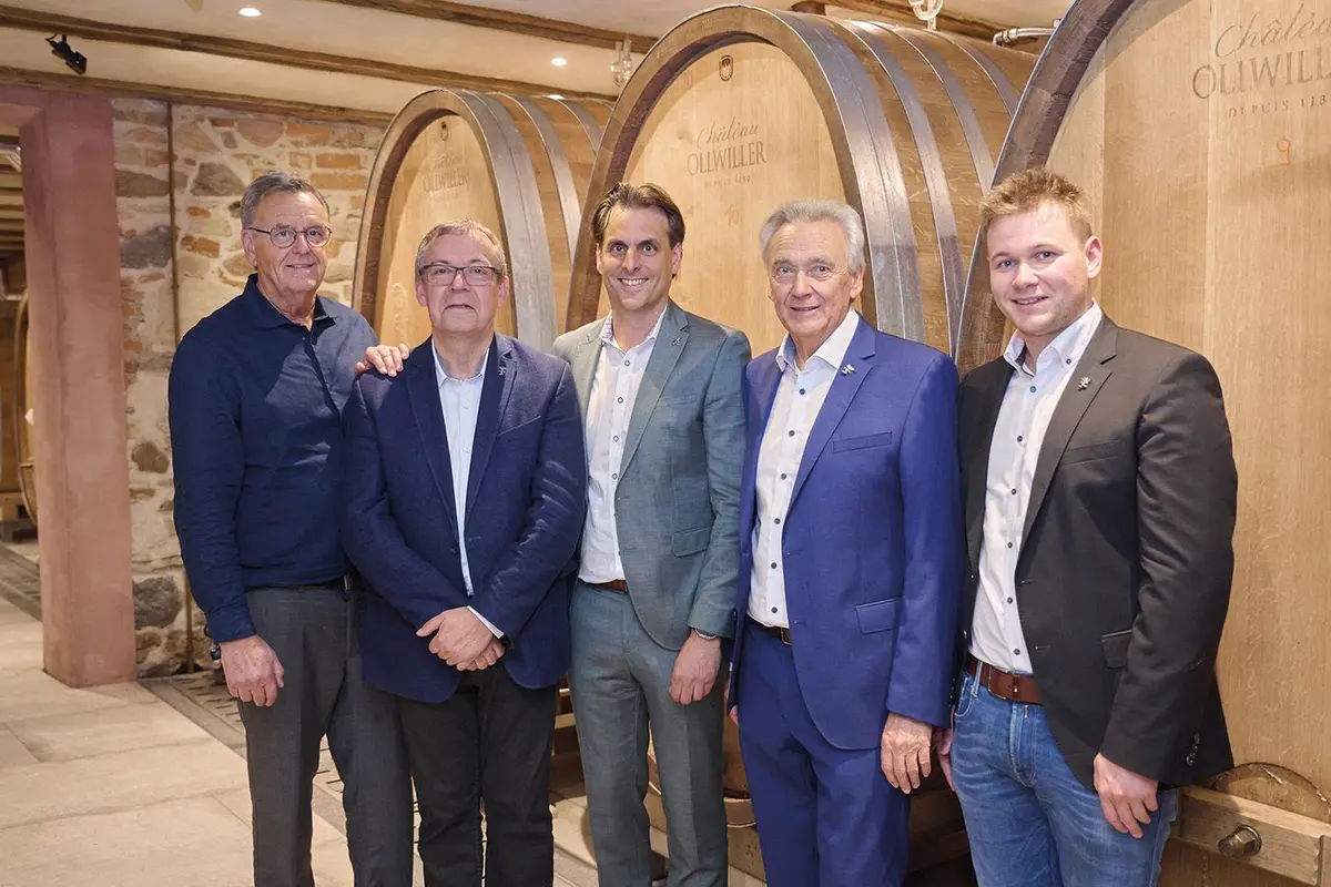 La famille Mack et leur chef de cave Matthieu Kauffmann