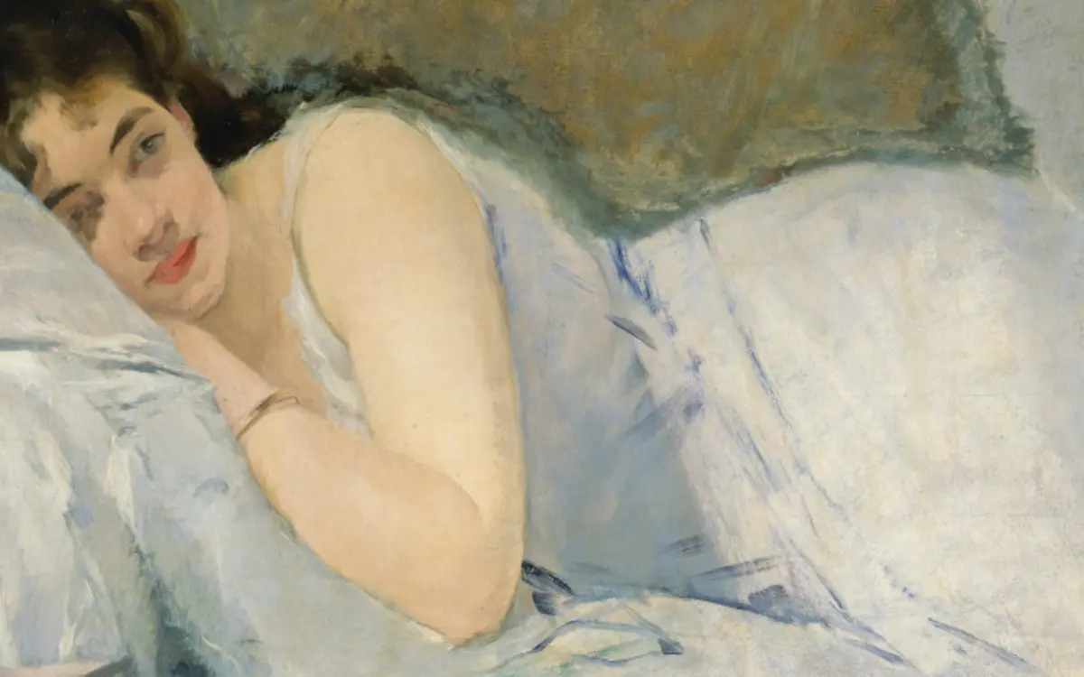 Eva Gonzal&egrave;s, Jeune fille au r&eacute;veil, vers 1877-1878. Kunsthalle Bremen &ndash; Der Kunstverein in Bremen, photo : Lars Lohrisch, Public Domain Mark 1.0