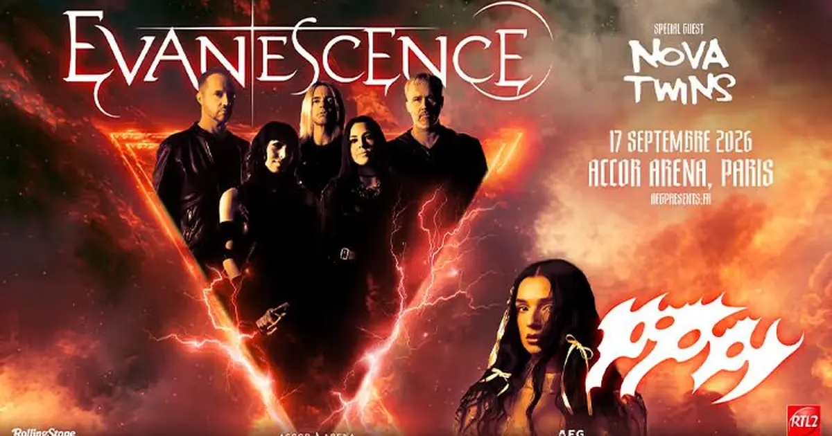 Affiche Concert Evanescence à Paris 2026 | Accor Arena | Billets & préventes