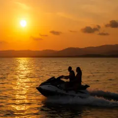 Excursion en jet-ski au coucher du soleil vers les îles de Lérin