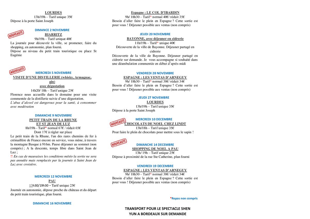 Excursions avec Mochila