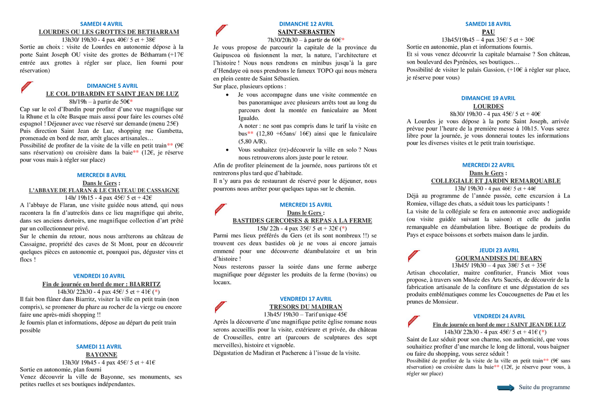 Excursions avec Mochila