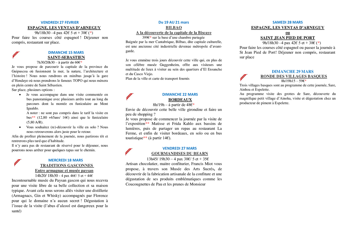 Excursions avec Mochila