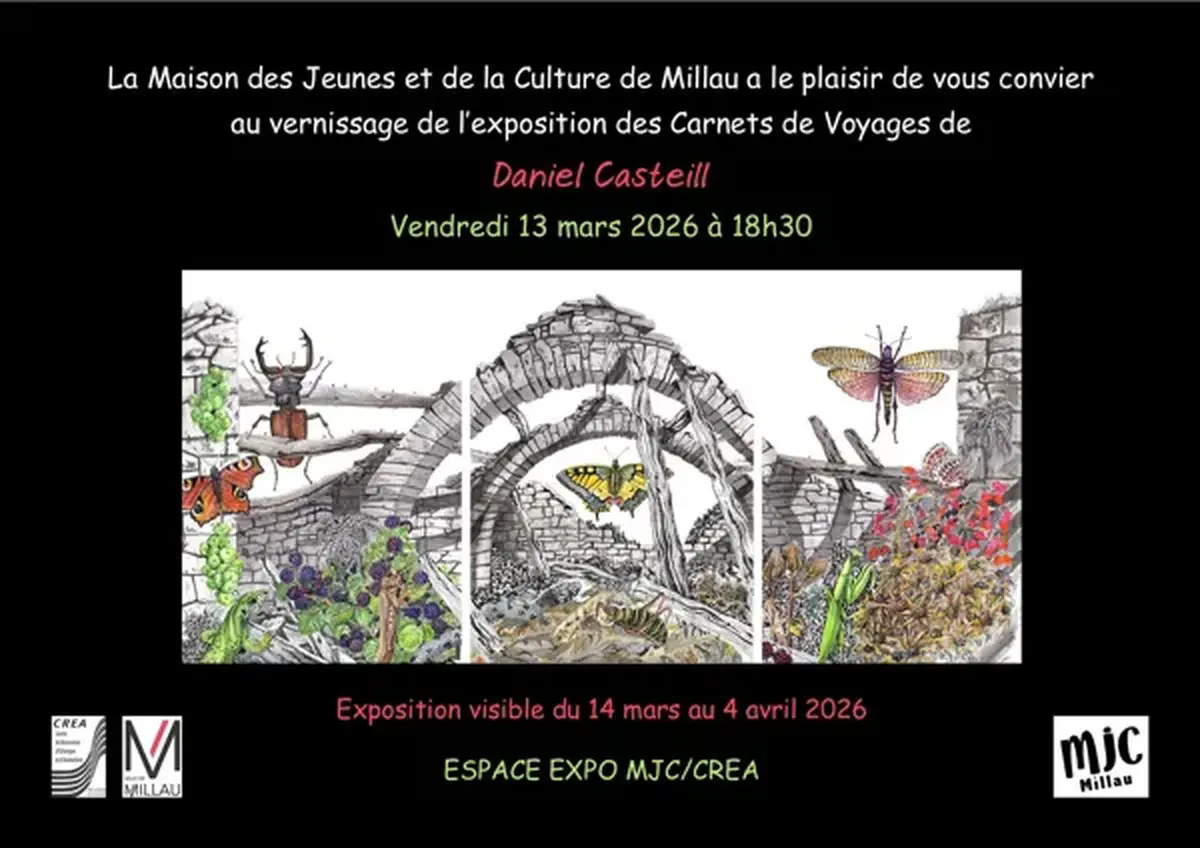 Expo  Carnets de voyages de Daniel Casteill -  Espace MJC / CREA