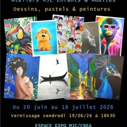 Expo enfants, ados et adultes des ateliers dessin et peinture de la MJC -  Espace MJC / CREA