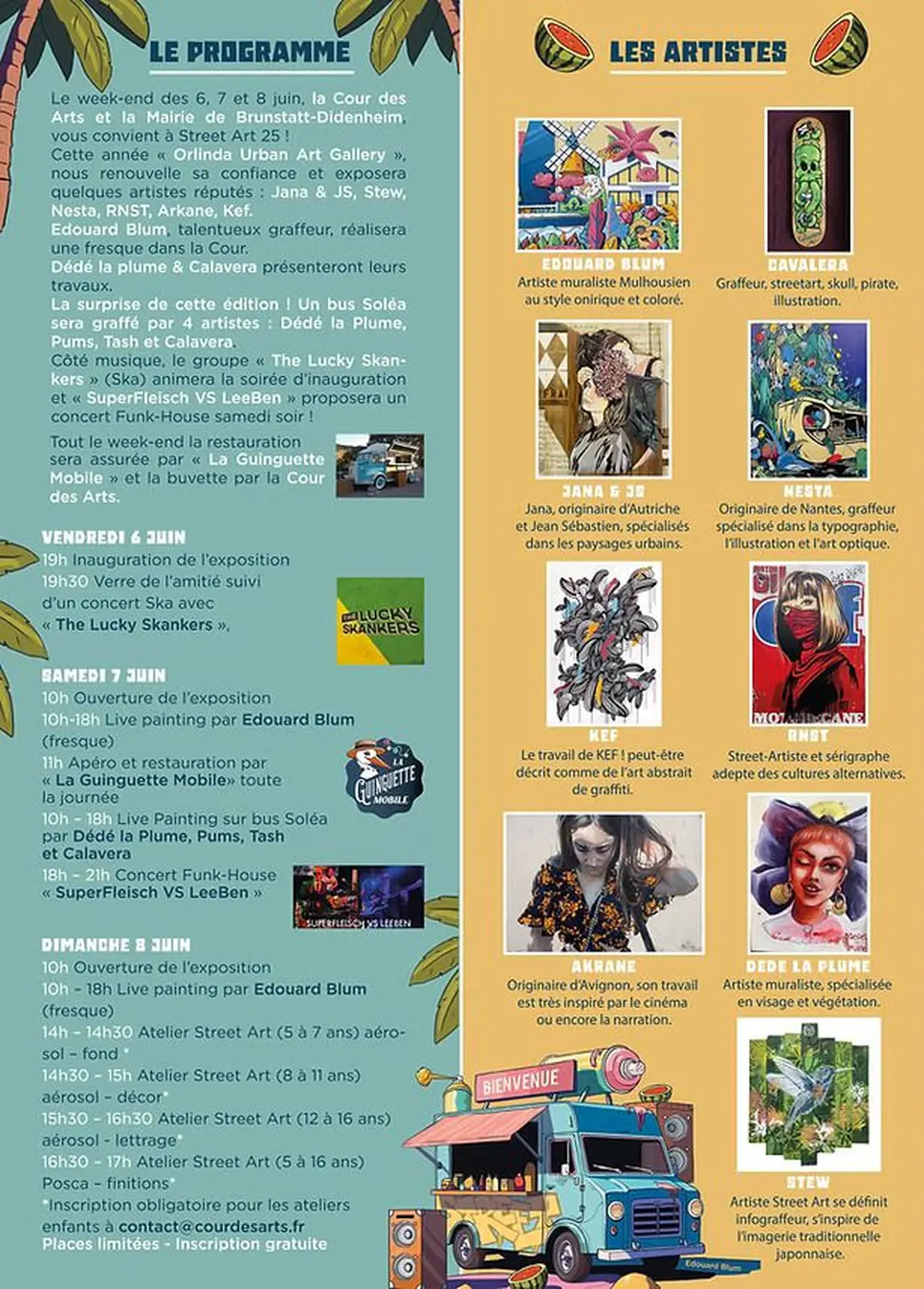 Le programme de l'expo et les artistes