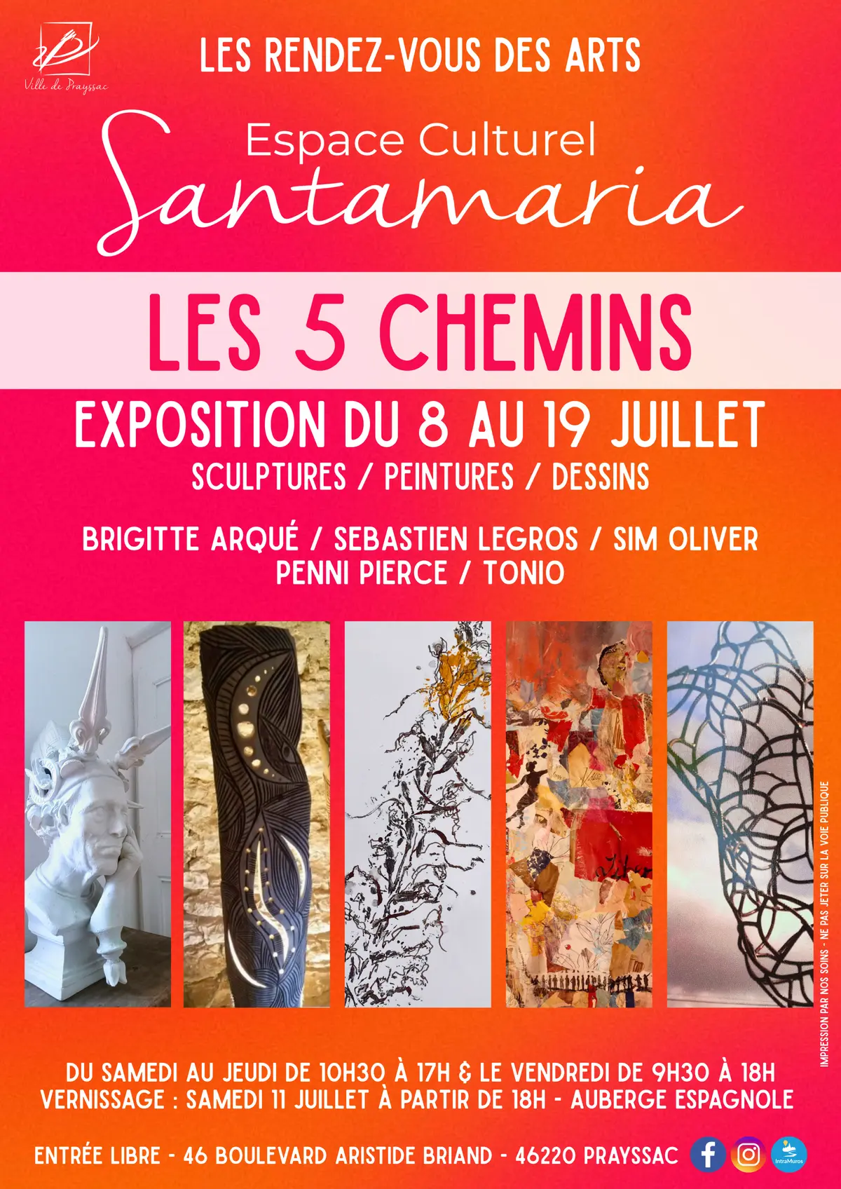 Exposition à Santamaria : Les 5 chemins